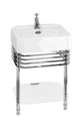 Burlington Arcade wash stand for 600mm roll top Basin - Chrome