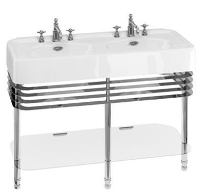 Burlington Arcade wash stand for 1200mm Basin - Chrome