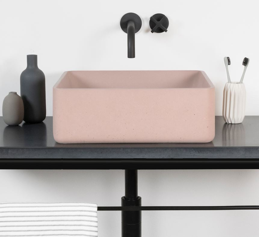 Kast Arla 600 x 400 mm Square Concrete Countertop Basin