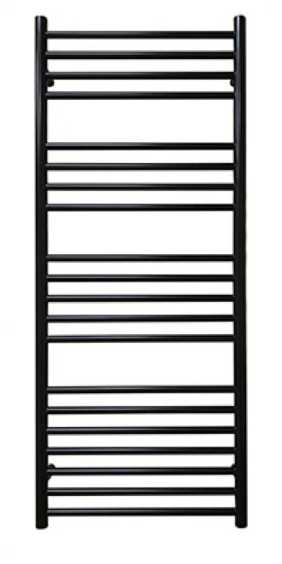 JIS Ashdown 1250 x 520mm Stainless Steel Heated Towel Rail Black