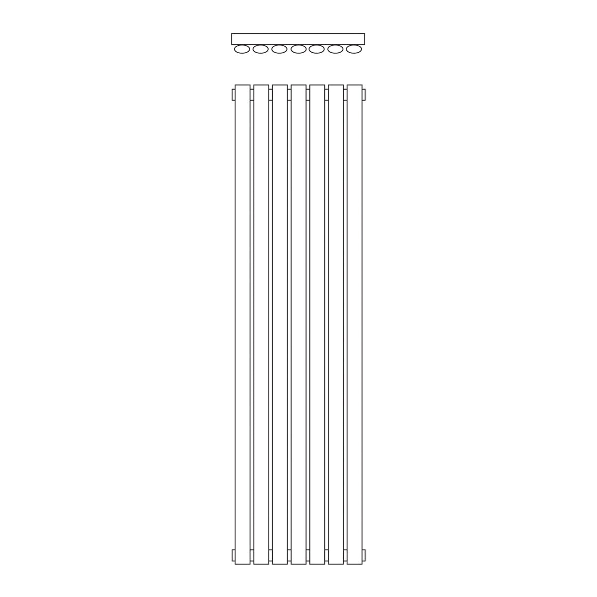 SW6 Aspen Single White Vertical 420mm