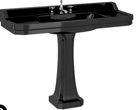 Burlington Edwardian 1210mm 3 Tap Hole Jet Black Basin Only