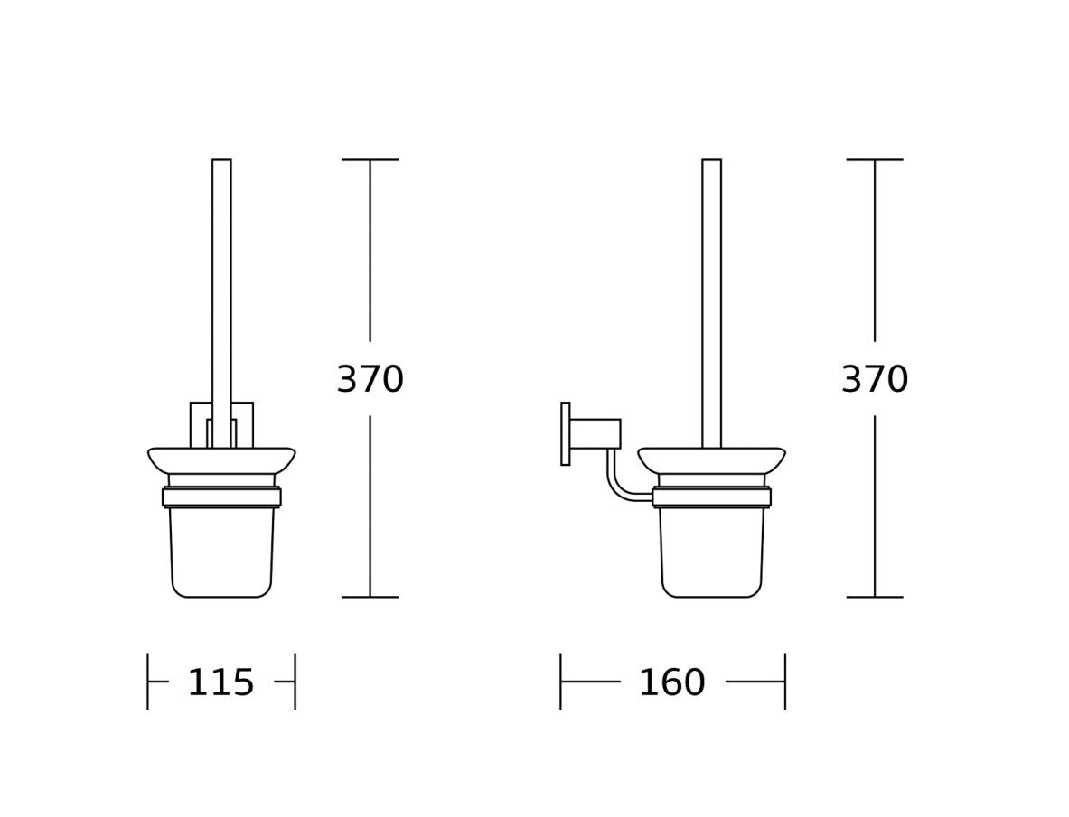 SW6 Pure Toilet Brush & Holder in Chrome Finish for Bathroom