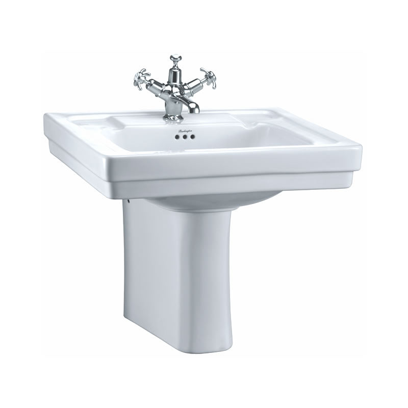 Burlington Victorian Basin With Full Pedestal 610mm 2 Tap Hole