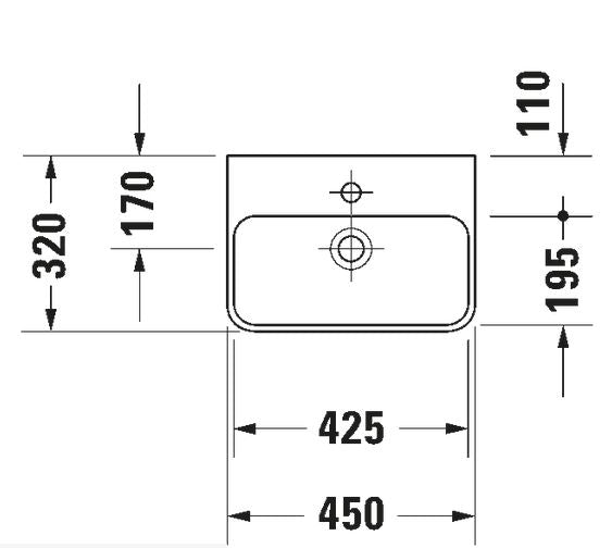 Duravit Handrinse basin 450mm ME by STARCK