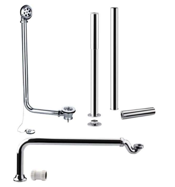 Roll Top Bath Pack Inc Exposed Bath Waste, Shrouds & Bath Trap