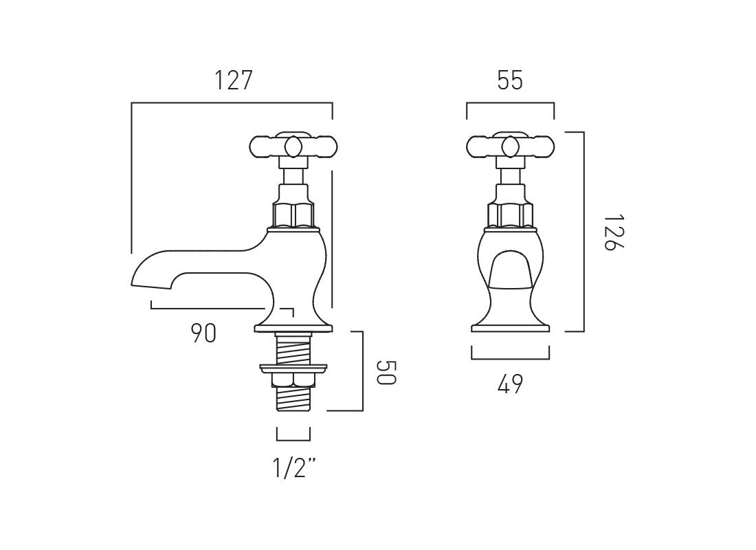 VADO Axbridge Basin Pillar Taps