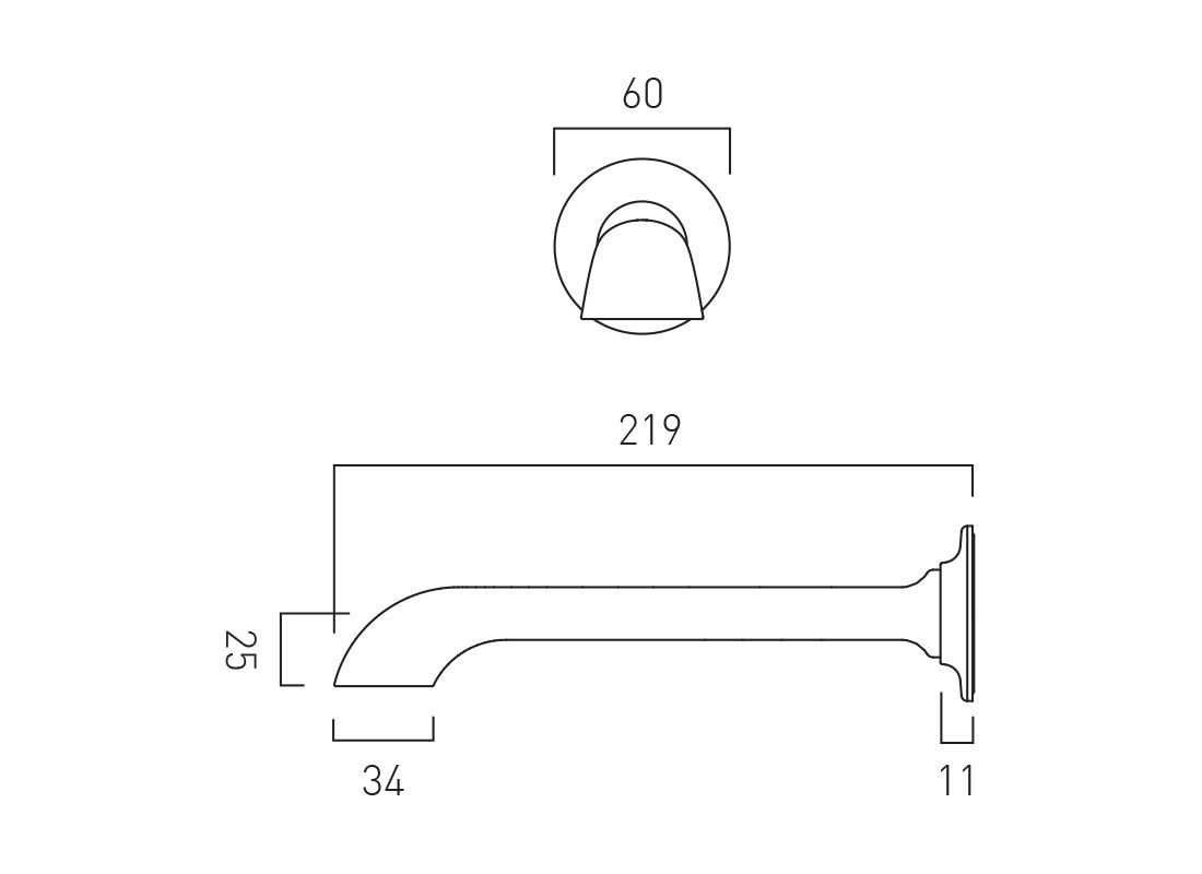 VADO Axbridge Wall Mounted Bath Spout