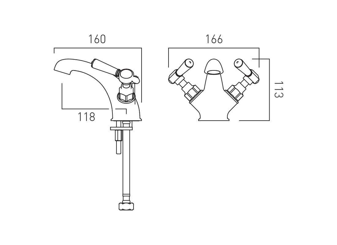 VADO Axbridge Mono Basin Mixer Tap