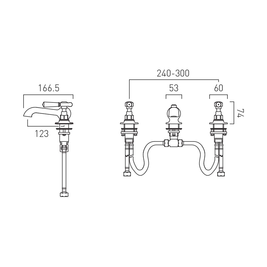 VADO Axbridge Basin Mixer Tap