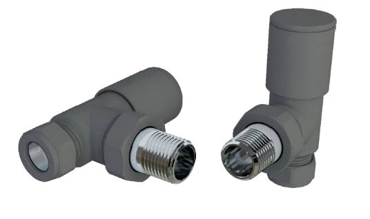 BDC Matt Antracite Angled Rad Valves (Pair)