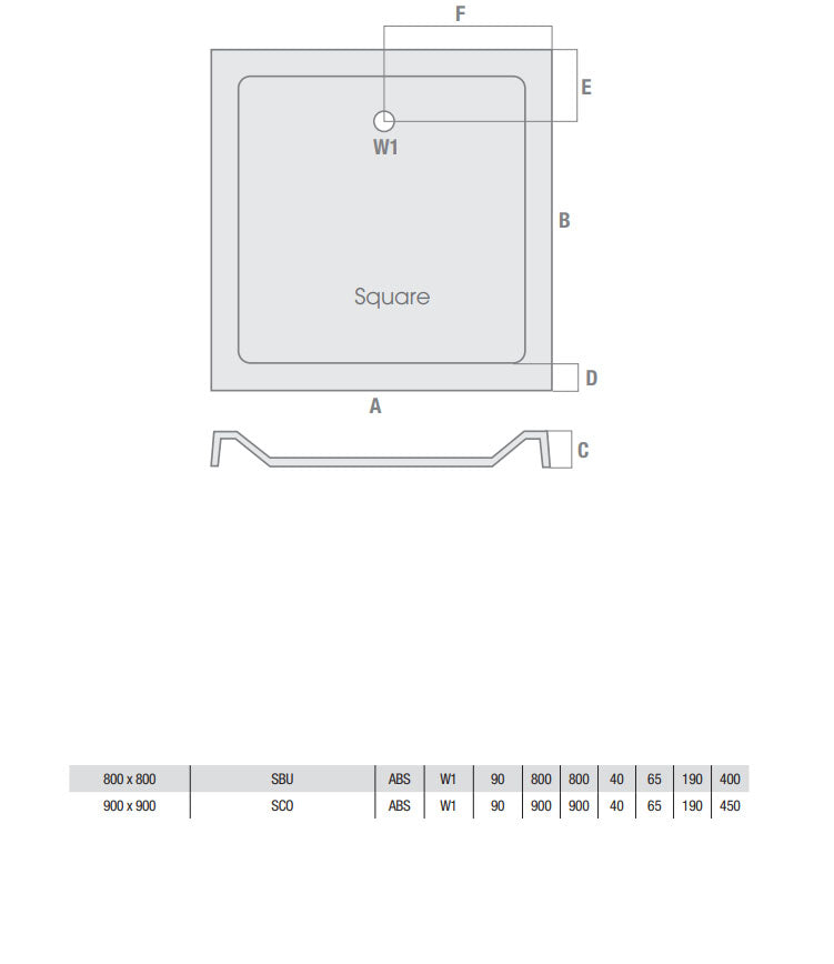 BDC 900 x 900mm Stone Resin Shower Tray White