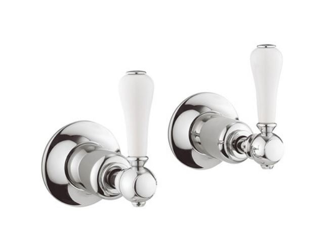 Crosswater Belgravia Lever Wall Mounted Stop Valves Chrome