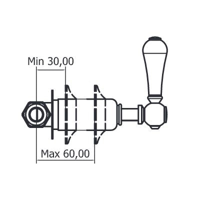 Crosswater Belgravia Lever Wall Mounted Stop Valves Chrome