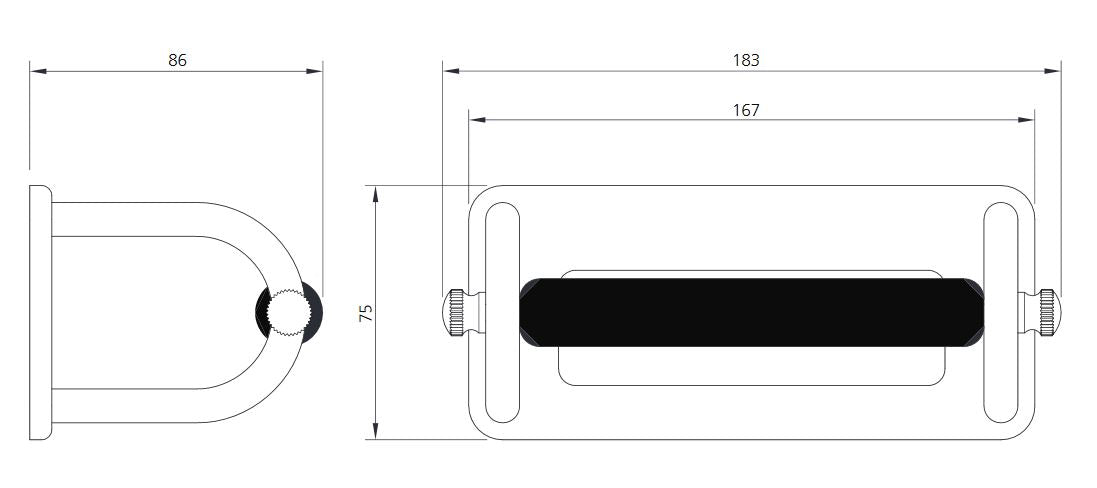 Lefroy Brooks Classic Toilet Roll Holder With Black Ceramic - S/Nickel