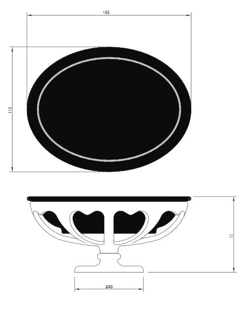 Lefroy Brooks Classic Black China Free Standing Soap Holder - S/Nickel