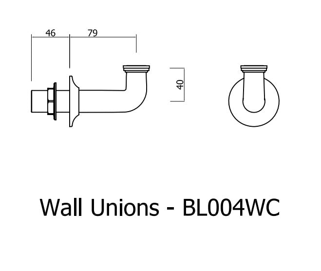 Crosswater Belgravia Wall Unions Only Chrome
