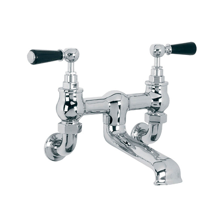 Lefroy Brooks Classic Black Lever Wall Bath Filler - (choose finish)
