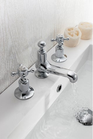 Crosswater Belgravia Crosshead 3 Tap Hole Basin Mixer