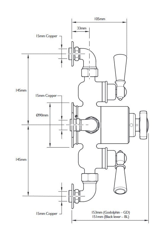 Lefroy Brooks Concealed Thermostatic Shower Mixing Valve