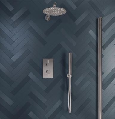 BDC Round Wall Mounted Thermostatic Shower Bundle - Chrome