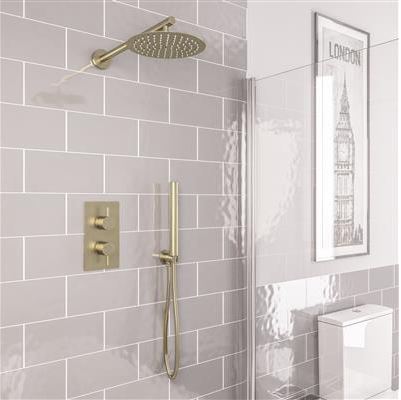 Luxe81 Round Shower Bundle Brushed Brass