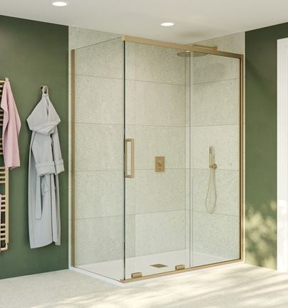 Optix 10 Sliding Side Panel 900mm - Brushed Brass