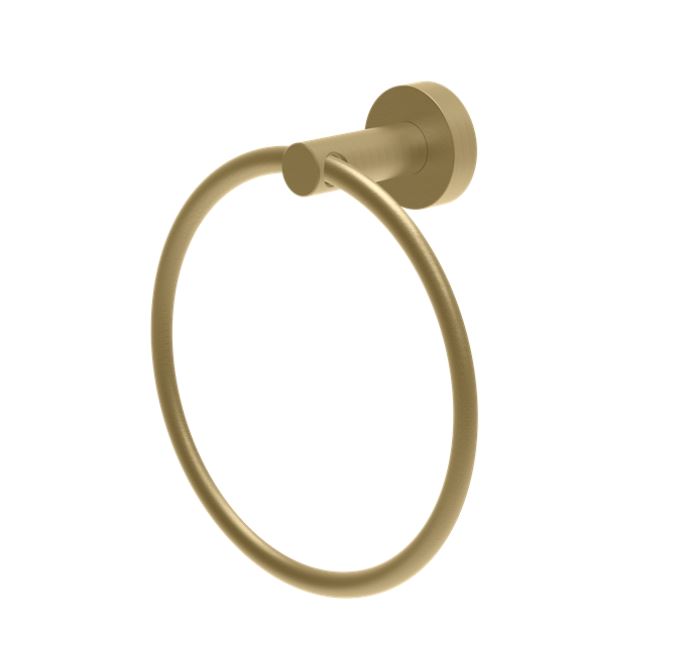 Hoxton Wall Mounted Towel Ring in Brushed Brass Finish