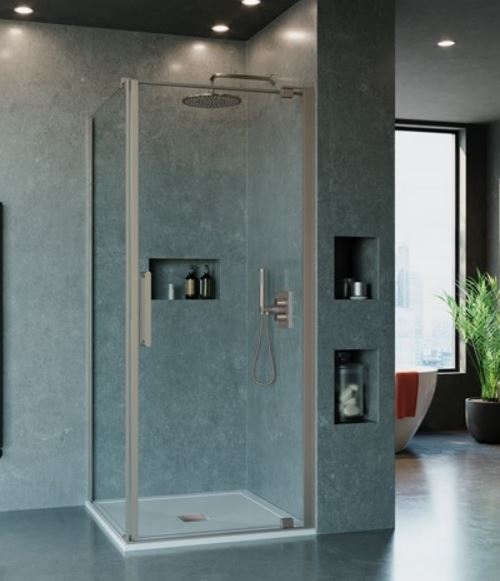 Optix Side Panel For Pivot Door 800mm -Stainless Steel