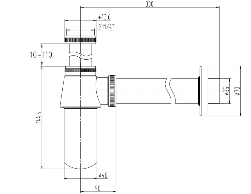 BDC Traditional Chrome Bottle Trap Adds Charm to Bathrooms