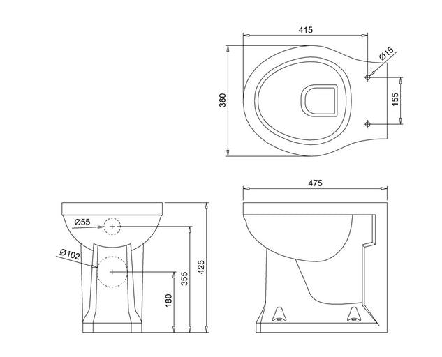Burlington Back To Wall WC Pan For Space-Efficient Design