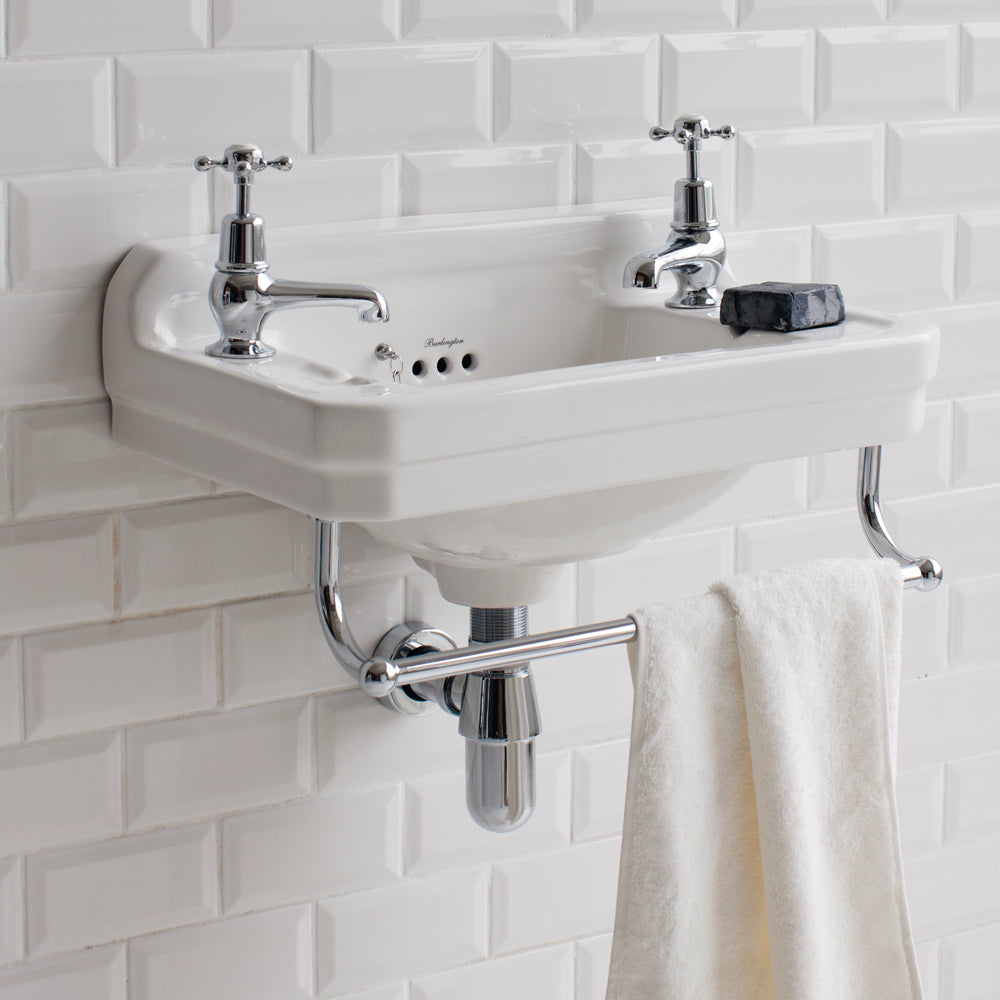 Burlington Edwardian 515 x 308mm Cloakroom Basin 2 Tap Hole