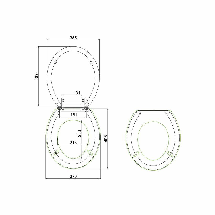 Burlington SOFT CLOSE Mahogany Finish Toilet Seat (Chrome Finish Hinge)