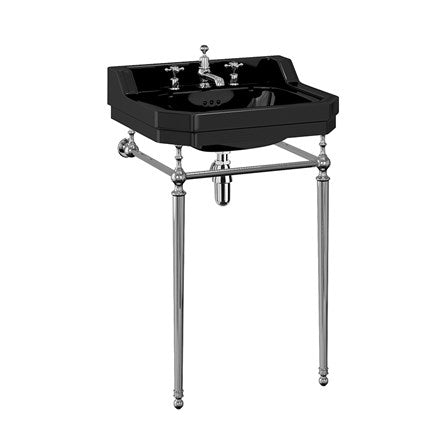 Burlington Black 560 x 470mm Edwardian Basin 3 Tap Hole