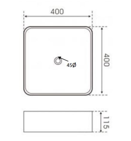 Crosswater Calpe Countertop Basin 400 x 400mm