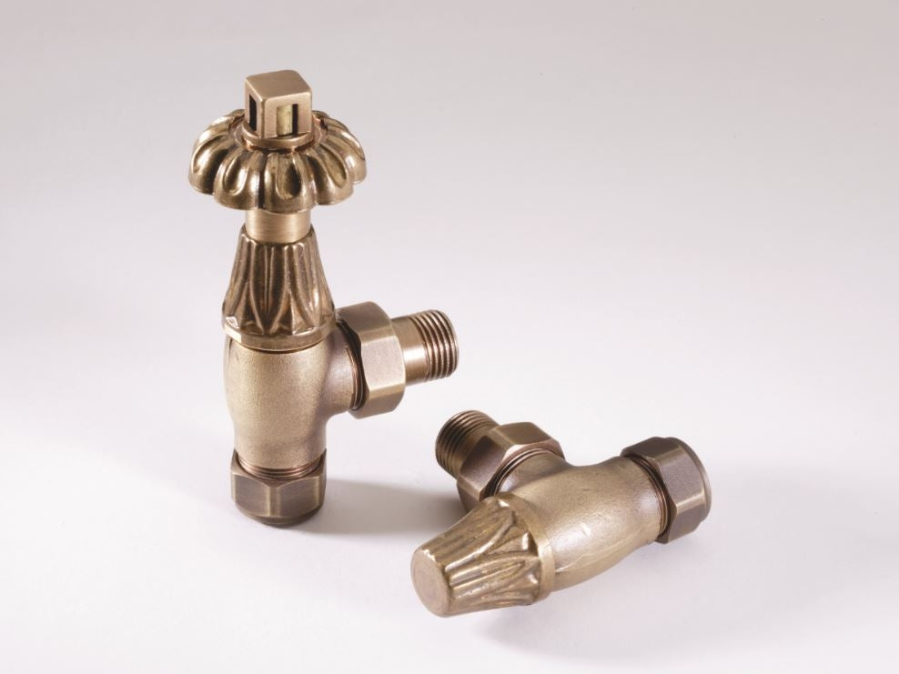 SW6 Nostalgia Thermostatic Valves (Pair) Brass