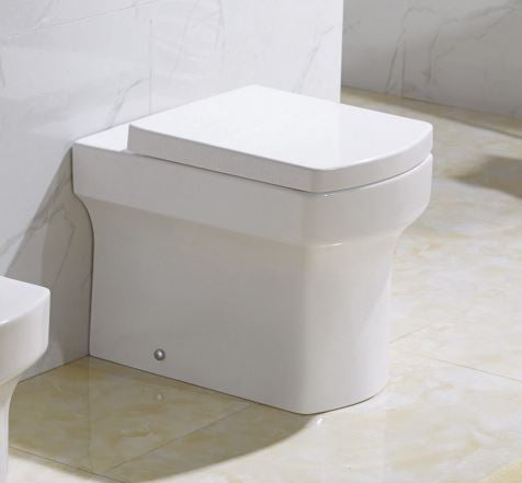 Essentials Dekka Square White Gloss Back To Wall Pan