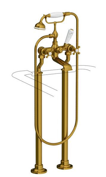 Lefroy Brooks Connaught Bath Mixer-Standpipe with Baseplates