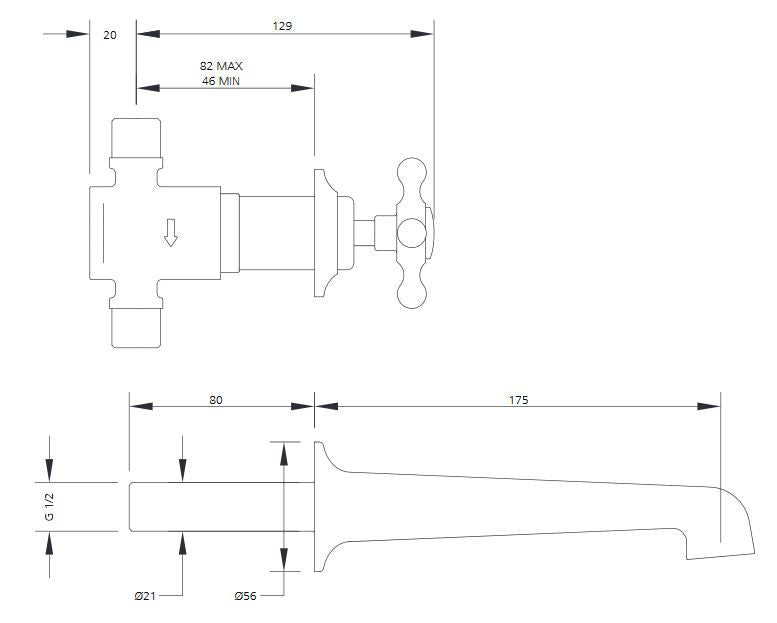Lefroy Brooks Connaught Classic 3 hole Basin Mixer Set