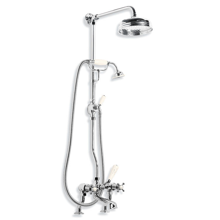 Lefroy Brooks Connaught Exposed Bath Shower Mixer & 200mm Shower Rose (choose finish)