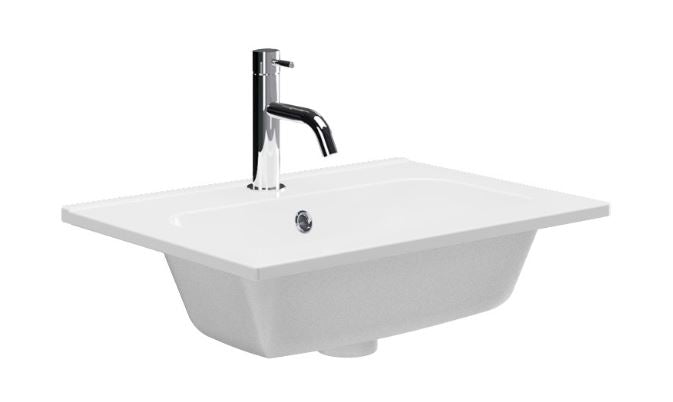 Crosswater Flute 470mm White 1 Tap Hole Basin