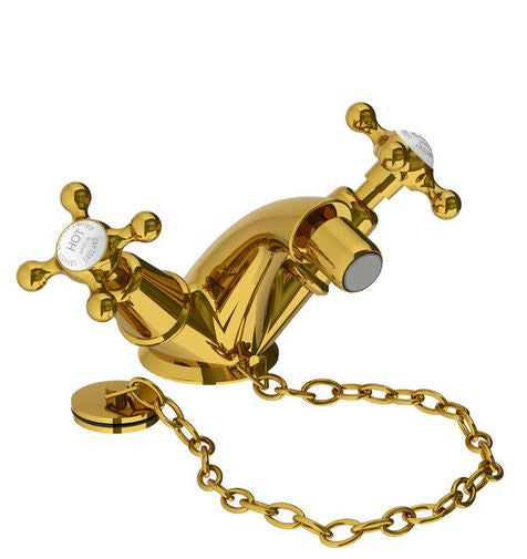 Lefroy Brooks Connaught Monobloc Bidet Mixer With Plug & Chain Waste (choose finish)