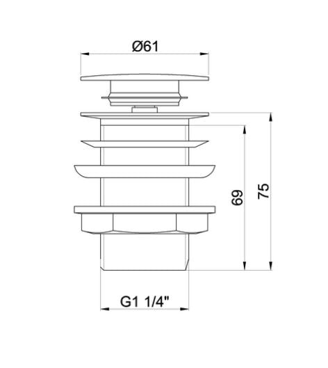 Britton Chrome Un-slotted Click Clack Basin Waste