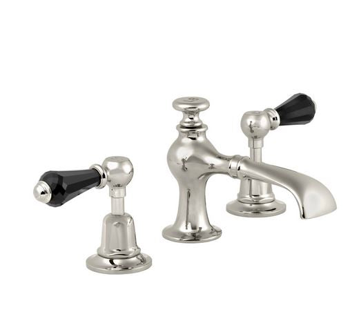 Lefroy Brooks La Chapelle Flared Spout Basin Mixer With Crystal Levers & Pop-Up Waste - Antique Gold