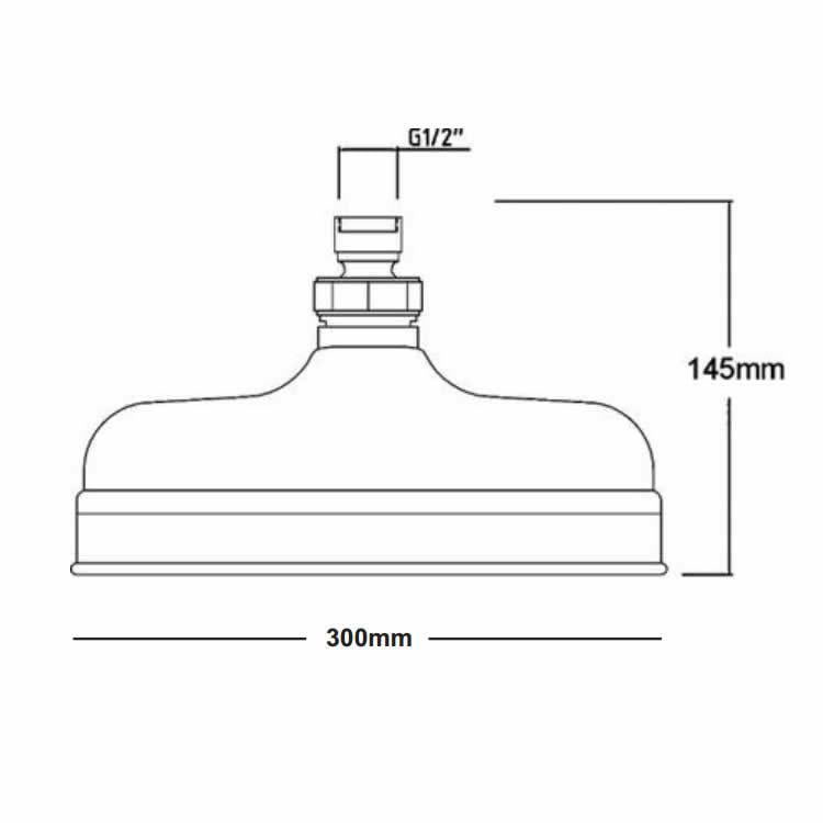BC Designs Victrion 12" Shower Head Chrome
