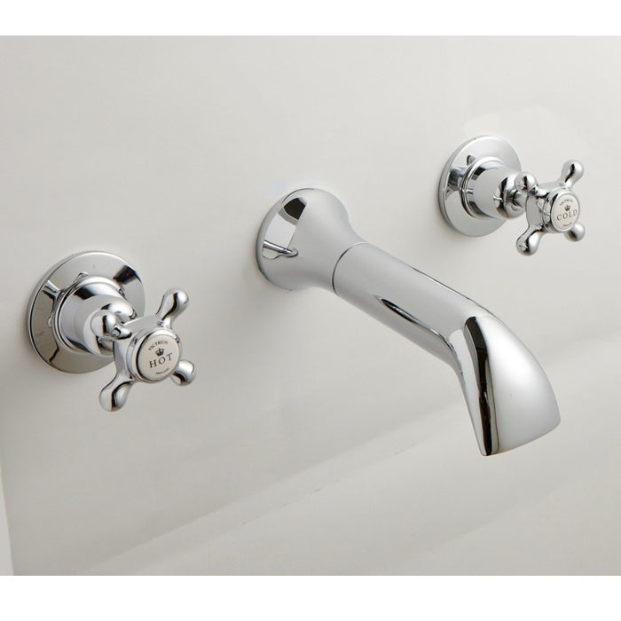Victrion Crosshead 3-hole Wall Mounted Basin Mixer
