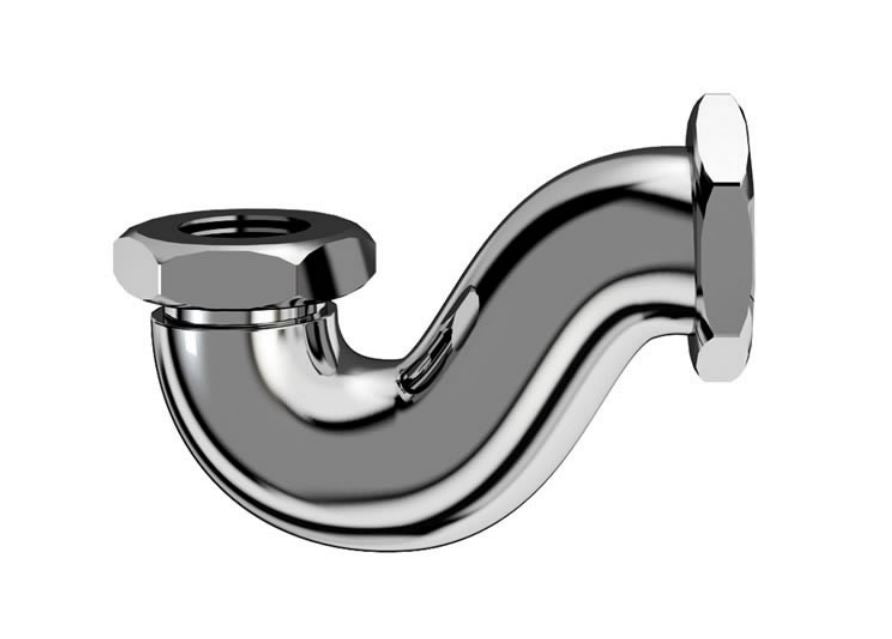Chrome Plated 117 x 50mm Shallow P-Trap Waste For Baths