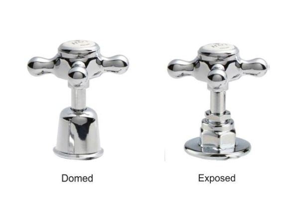 Strand Crosshead Basin Taps Chrome - White Ceramic Incice