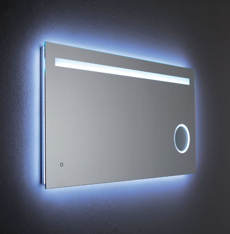 Emporio Bagno Dorado 1200 x 600mm Rectangula Back Lit LED Mirror With Demister & Magnifying mirror
