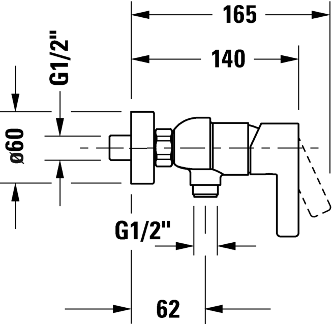Duravit D-Neo Single lever shower mixer for exposed installation